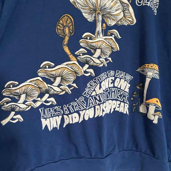 Urban Outfitters Project Social T Mushroom Crewneck Sweatshirt Women’s L XL Blue - Picture 6 of 11